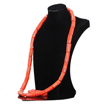 

Fabulous Big Size Men Coral Necklace Bracelet Set 45 Inches Long Coral Necklace Set for Groom Free Shipping CNR121