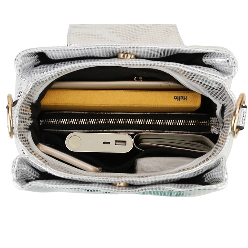 Винтажная Серебряная сумка-ведро на цепочке, женская сумка большой емкости, повседневная сумка через плечо с кисточками, сумки-мессенджеры, дамские сумочки из искусственной кожи