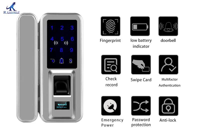 Офисный и домашний биометрический отпечаток пальца Умный Замок двойные стеклянные двери Keyless отпечаток пальца замок пароль цифровой Rfid