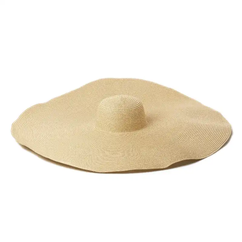 beige floppy hat
