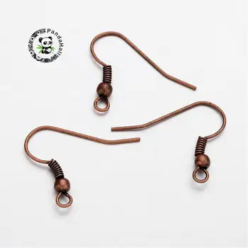 

50pcs 18mm Long Earring Jewelry Findings Red Copper Iron Earring Hooks for Jewelry MakingNickel Free