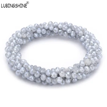 

LUBINGSHINE Multicolor Jewelry Crystal Strand Beads Elastic Bracelets Bangles For Women Charm Stretch Bracelet For Woman