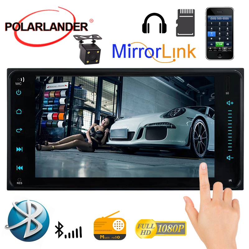 Многоязычная bluetooth Автомобильная мультимедиа HD 2 din 7 дюймов Радио Поддержка
