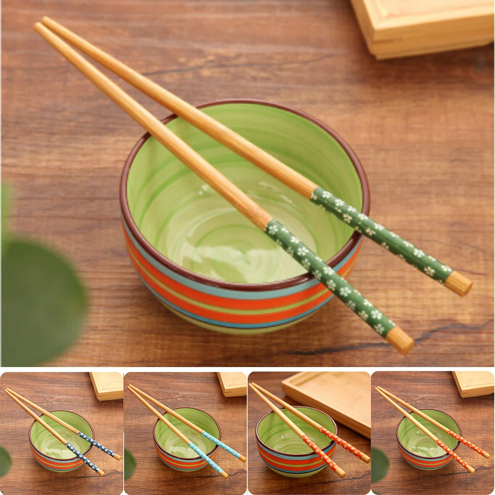 New 1 pair Bamboo Ecological Chopsticks Chinese Vintage Various Pattern