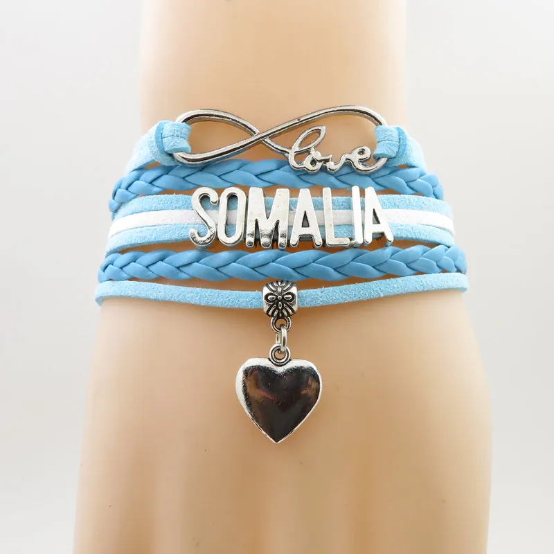 Infinity somalia Подвеска для браслета в форме сердца браслеты для страны, модные браслеты для мужчин и резинка для женщин, браслет для женщин, ювелирные изделия