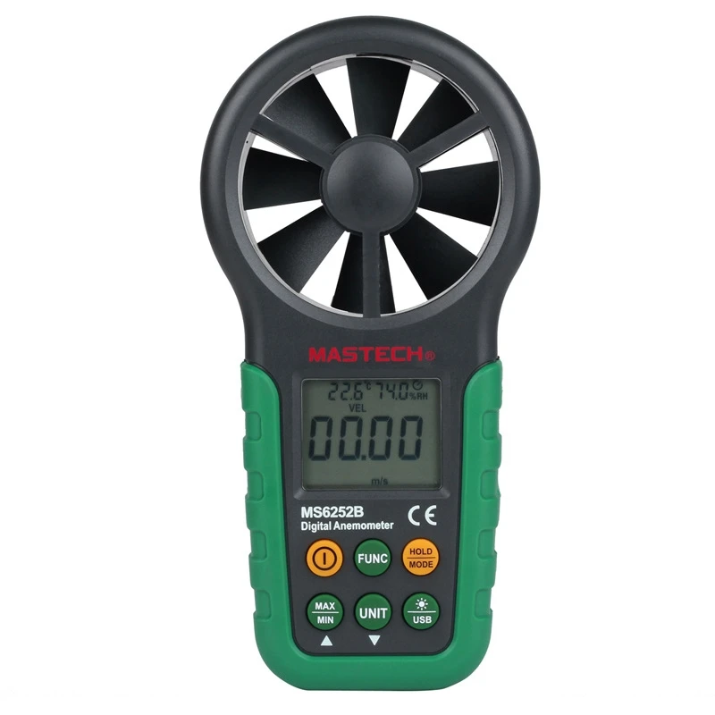 MasTech MS6252B Digital Anemometer Air Velocity Meter Wind Speed