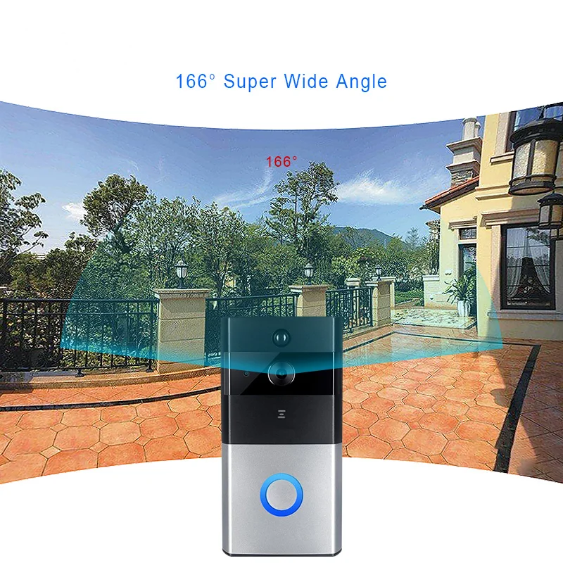 WIFI Doorbell Intercom Wireless Video Door Phone 720P Door Bell Camera Battery Power Two Way Audio PIR Alarm Smart Door Intercom