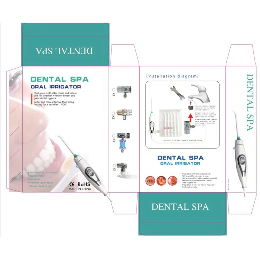 Портативный ирригатор для полости рта, гигиенический Флоссер, зубная струя воды, соединительный кран, зубная нить, устройство для домашнего ухода за зубами, набор