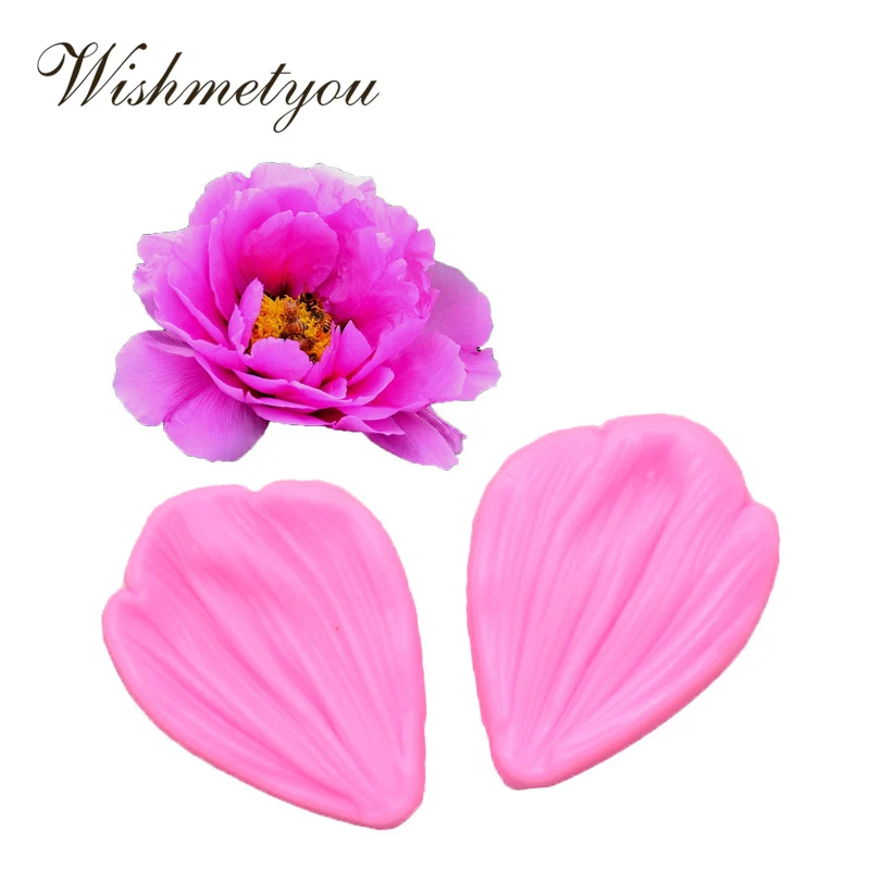 

WISHMETYOU New Peony Flower Styling Clamp Silicone Soap Mold Roses Petals Small Leaves Shape Handmade Flower Wedding Decoration