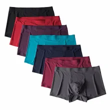 Фирменные высококачественные мужские шорты-боксеры, бесшовное удобное нижнее белье, ледяной шелк, дышащие, плоские, ультра-тонкие, 1 шт