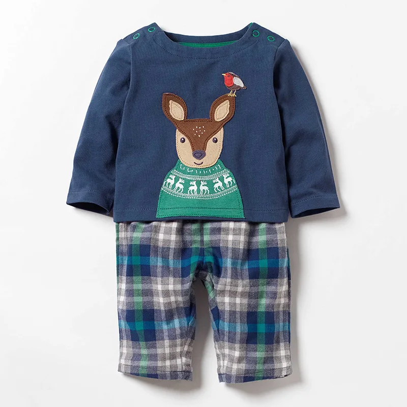 Little maven/комплект осенней одежды из 2 предметов с рождественским оленем для маленьких мальчиков и девочек 2-7 лет, изысканные Детские наряды для малышей