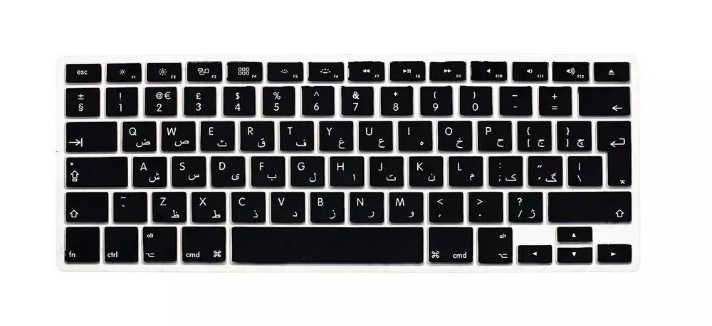 Арабский силиконовый евро ЕС клавиатура силиконовая клавиатура чехол для Apple macbook Air Pro retina 13 15 17 для mac book Ноутбук кожа - Цвет: Black