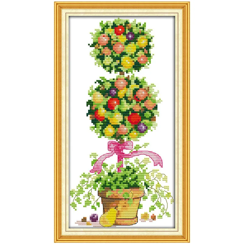 Cross Stitch Kits With The Written Pattern At Canva Colourful Fruit Painting Dmc Aida Fabric Chinese Cross Stitch Embroidery