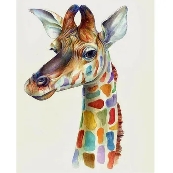 

Colorful giraffe Animal DIY Digital Painting By Numbers Modern Wall Art Canvas Painting Gift for children Home Decor 40x50cm