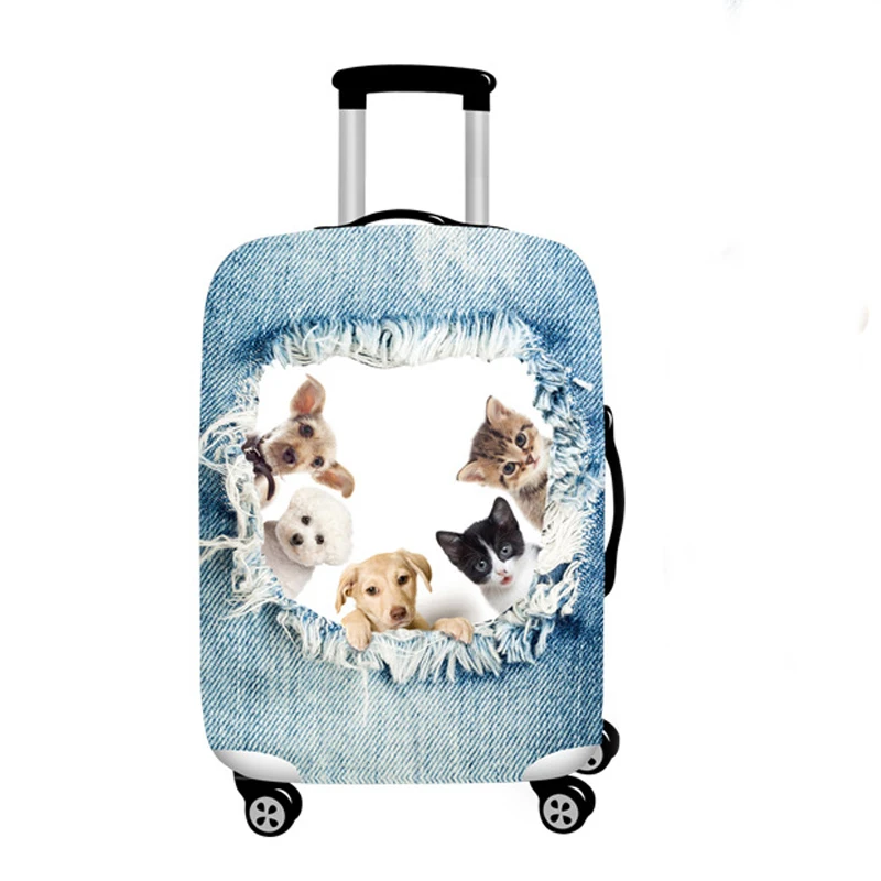 JULY'S SONG Luggage Cover Travel Suitcase Animal Prints Protector Suit 18-32''Suitcase Dog Cat Trolley Case Travel Accessories JULY'S SONG Luggage Cover Travel Suitcase Animal Prints Protector Suit 18-32''Suitcase Dog Cat Trolley Case Travel Accessories