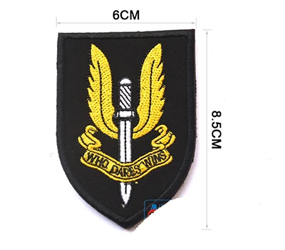 Британский спецназ изысканный полк авиационной службы SAS тактический боевой дух вышитые заплатки, аппликации - Цвет: embroidery