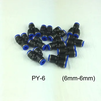 

50PCS 6mm y type pipe joints Quick Connector Pneumatic Fittings/PY-6 BLUE
