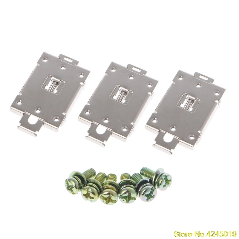 

High quality 3 Pcs Single Phase SSR 35mm DIN Rail Fixed Solid State Relay Clip Clamp w./ 6 Mounting Screws New