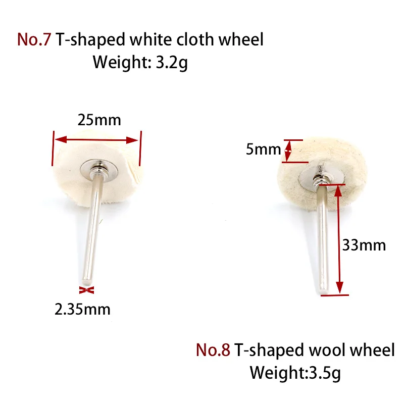 10 шт. 2,35/3 мм хвостовик Мини Кисть для полировки для шлифовальный станок вращающийся вышлифовка, полирование кожаным кругом Точильщик колеса щетка для вращающегося инструмента