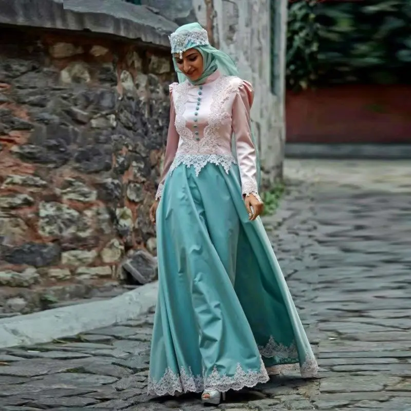 2016 font b Hijab b font Muslim Evening Dress Islamic Abaya Kaftan Formal Long Sleeve Dress