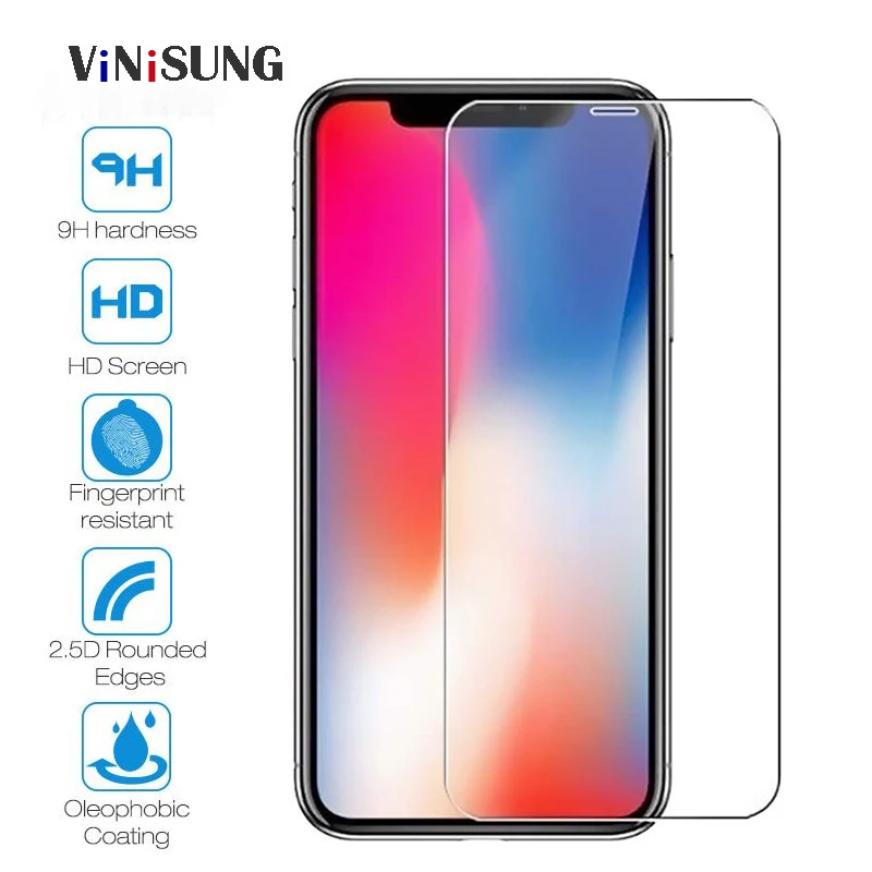 

Tempered Glass For iPhone X XS MAX 5 5s SE Phone Screen protector For iphone 7 6 6s 8 Plus Glass Protector For iPhone XS XR