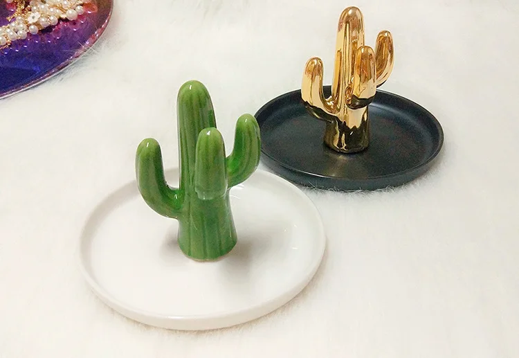 Декоративный кактус тарелка блюдо керамическое кольцо, держатель ювелирных изделий Органайзер торт конфеты лоток для хранения декоративный кактус