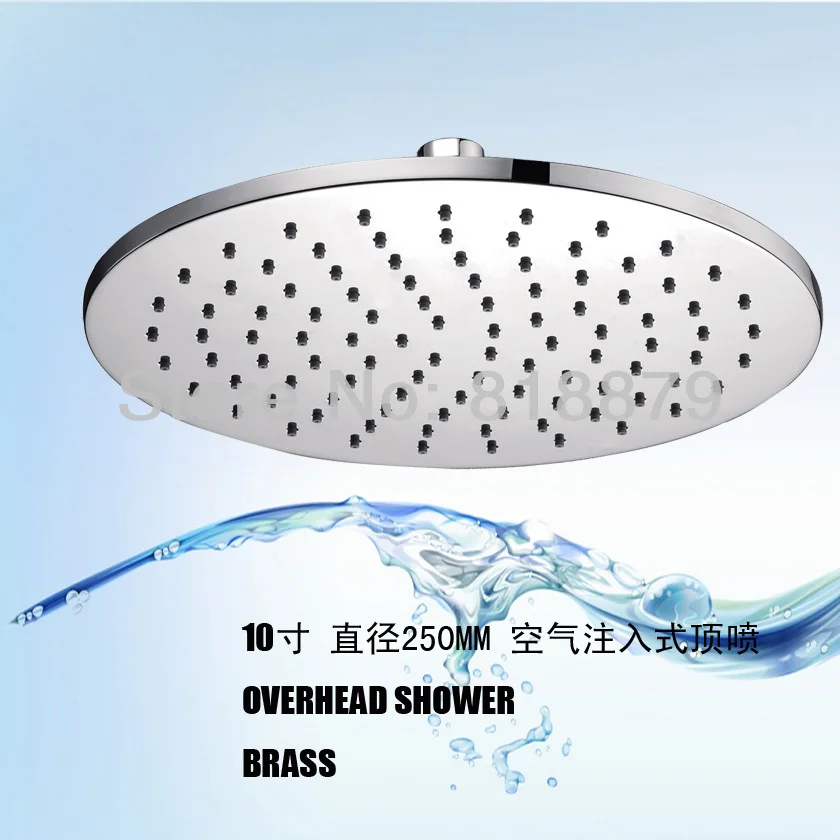 10" Air in Round shower rose retractable copper bathroom rain shower