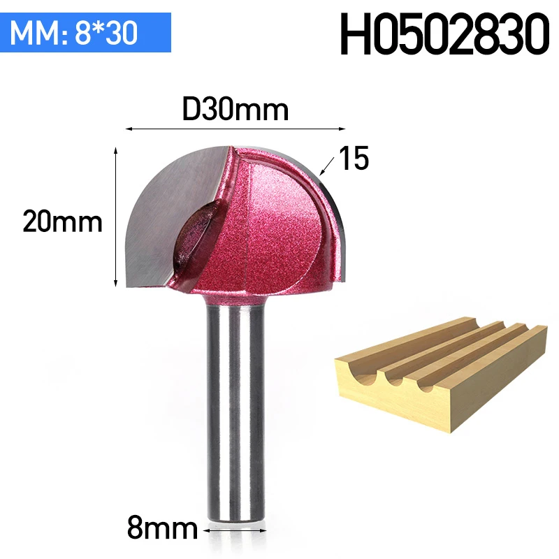 HUHAO 1 шт. 8 мм хвостовик круглый фрезы для древесины бухты коробка бит вольфрам карбида деревообрабатывающий Концевая мельница miiling резак - Длина режущей кромки: 8 x 30 mm