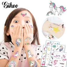 5pcs Cartoon Unicorn font b Tattoo b font Stickers Kid s Cute Children Face Tatouage Temporaire