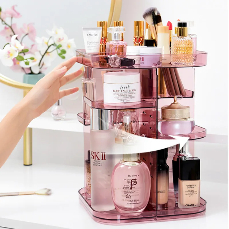 Desktop Rotating Cosmetics Storage Box Dressing Table Cosmetics Makeup