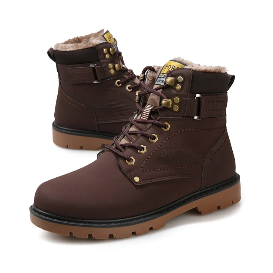 URBANFIND/мужские ботинки; сезон осень-зима большие размеры 39-46; безопасные мужские ботинки для работы зимние ботинки на резиновой подошве с меховой/хлопковой подкладкой; 2 стиля