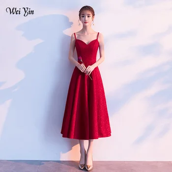 

weiyin Sexy Wine Red Evening Dress 2020 Elegant Satin Evening Gown Long Formal Abiye Prom Party Dress vestido longo festa WY1713