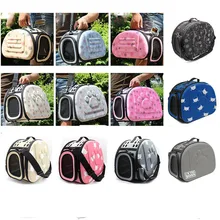 Cat Pattern Blue Dog Carrier Bag Portable Cats Handbag Foldable Travel Bag Puppy Carrying Shoulder Pet Bags