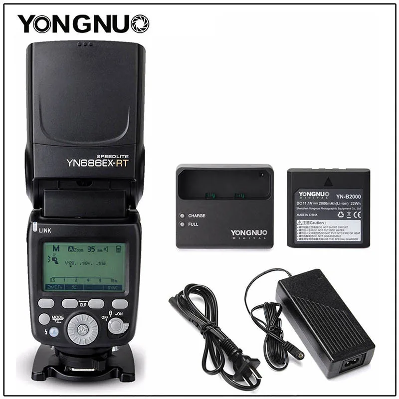 YONGNUO YN686EX RT Lithum Battery Speedlight Wireless Slave Flash Speedlite с оптическим Master TTL HSS для камеры Canon