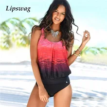 Сексуальный с открытой спиной Пуш Ап Цельный женский купальник-бикини градиент свободная одежда для пляжа пляжная одежда Монокини Купальный костюм большие размеры, S-3XL