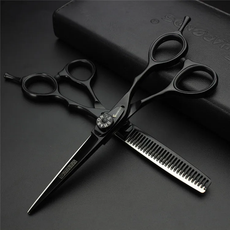 5,5 дюймов высокого качества ножницы для стрижки волос Япония 440c парикмахерские ножницы набор из нержавеющей стали режущие филировочные ножницы - Цвет: C