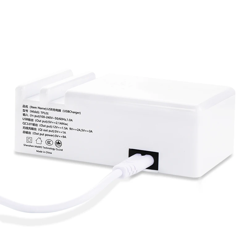 SCOMAS Qi Беспроводное USB зарядное устройство 48 Вт светодиодный дисплей Быстрая зарядка 3,0 быстрая Зарядная Станция 6 портов для Iphone samsung huawei Xiaomi