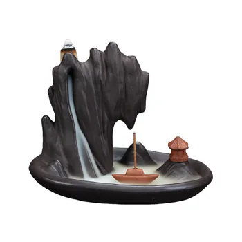 

Fairyland Waterfall Backflow Incense Burner Ceramic Stick Holder Office Living Room Decor Teahouse Ornament Cone Incense Censer