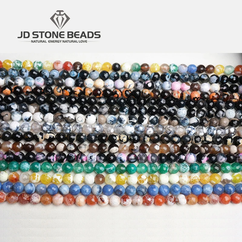 

Fire Agate Beads Faceted Onyx Gemstone Loose Agat Beads Natural Stone Beads For Jewelry Making Wholesale Price For Beads