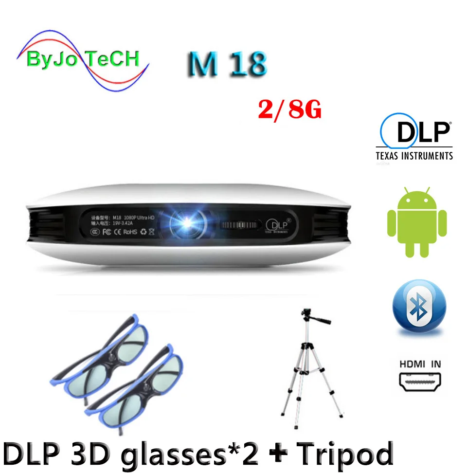 ByJoTeCH M18 проектор 2G 8G 3D очки штатив 3D Android wifi Проектор 4K проектор AirPlay Miracast встроенный аккумулятор Vs dlp800w ByJoTeCH M18 проектор 2G 8G 3D очки штатив 3D Android wifi Проектор 4K проектор AirPlay Miracast встроенный аккумулятор Vs dlp800w