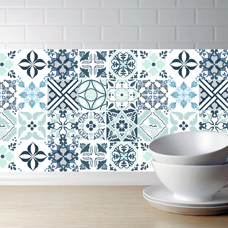 

DIY Mosaic Wall Tiles Stickers Waist Line Wall Sticker Kitchen Adhesive Bathroom Toilet Waterproof PVC Wallpaper 20x100cm