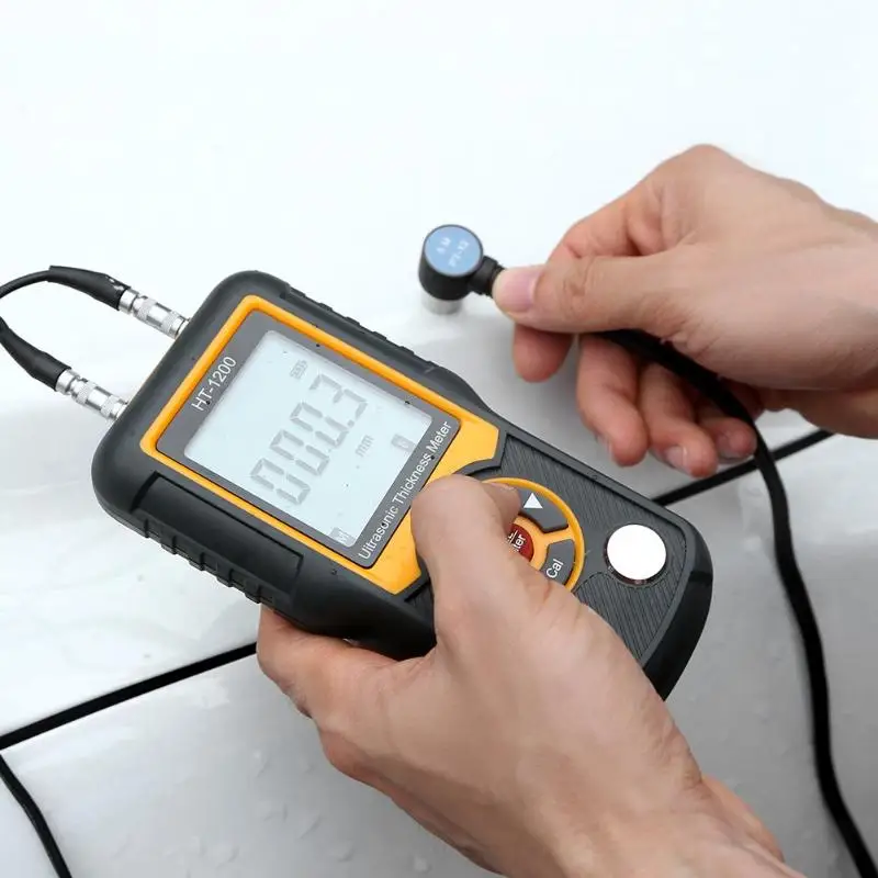 

Digital LCD Ultrasonic Thickness Gauge Meter HT-1200 High precision Steel thickness tester 1.2-225mm 0.1mm Resolution Diagnosti