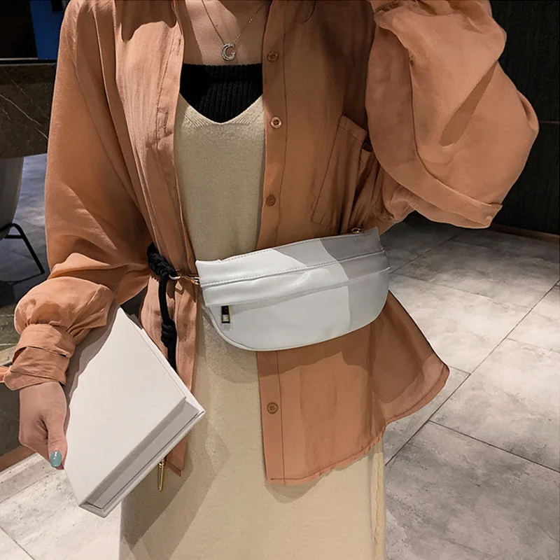 Fashion Trend женские сумки на груди Простые твердые женские сумки на ремне, сумки на ремне, женские банановые сумки