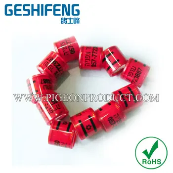 

colorful style aluminium core with plastic coat pigeon ring ,bird foot ring
