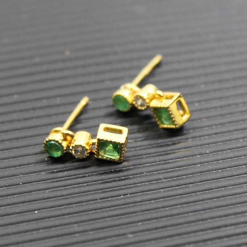 Серьги подвески из серебра 925 пробы с натуральным изумрудом|drop earrings|jewelry earringsjewelry
