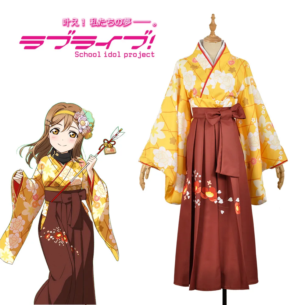 Костюмы для косплея Love Live Sunshine кимоно Aqours Takami Chika Taisho юката наряд аниме костюмы |