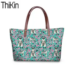 THIKIN Femme Sac Dos Шнауцер печати Курьерские сумки Дамская Мода Топ-ручки сумки для женщин большие сумки для девочек Bookbag