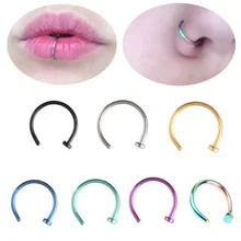 Starbeauty 2pcs Lot Fake Nose Ring Lip Ring C Clip Kylie lip Piercing Burun Nose Rings