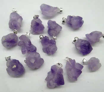 

Groothandel Top Kwaliteit Natuursteen Ruwe Erts amethist Sieraden Onregelmatige Hanger voor Vrouwen Ketting Sieraden Maken 10 Pc