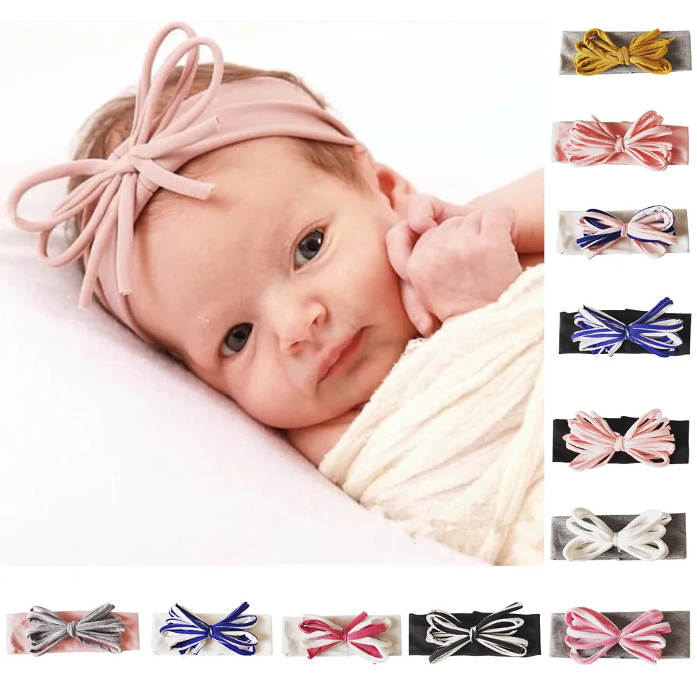 1Pc baby child hair band new baby cotton bow headband elastic hair band
